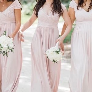 Blush maxi bridesmaid dress After Six